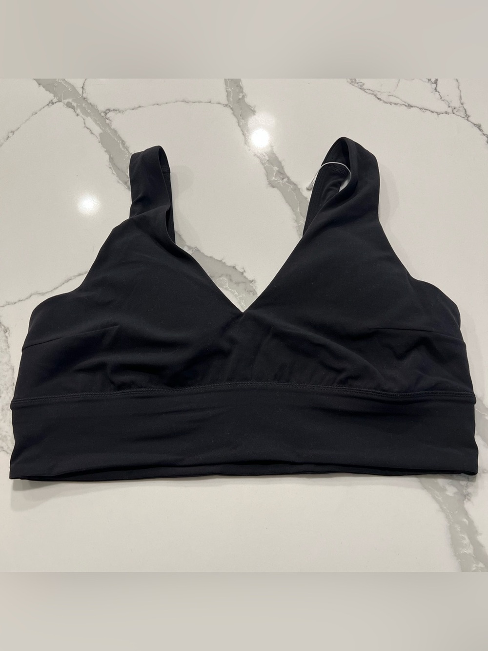 LULULEMON ATHLETICA Black V-Neck SPORTS BRA - Size 14